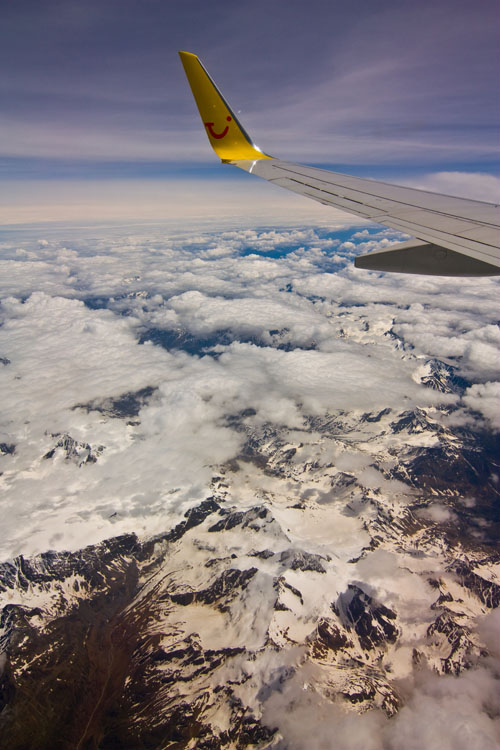 Venice: flight over the Alps 